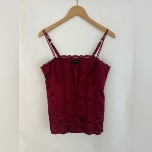 Women’s WHITE HOUSE BLACK MARKET 100% Silk Deep Red* Cami